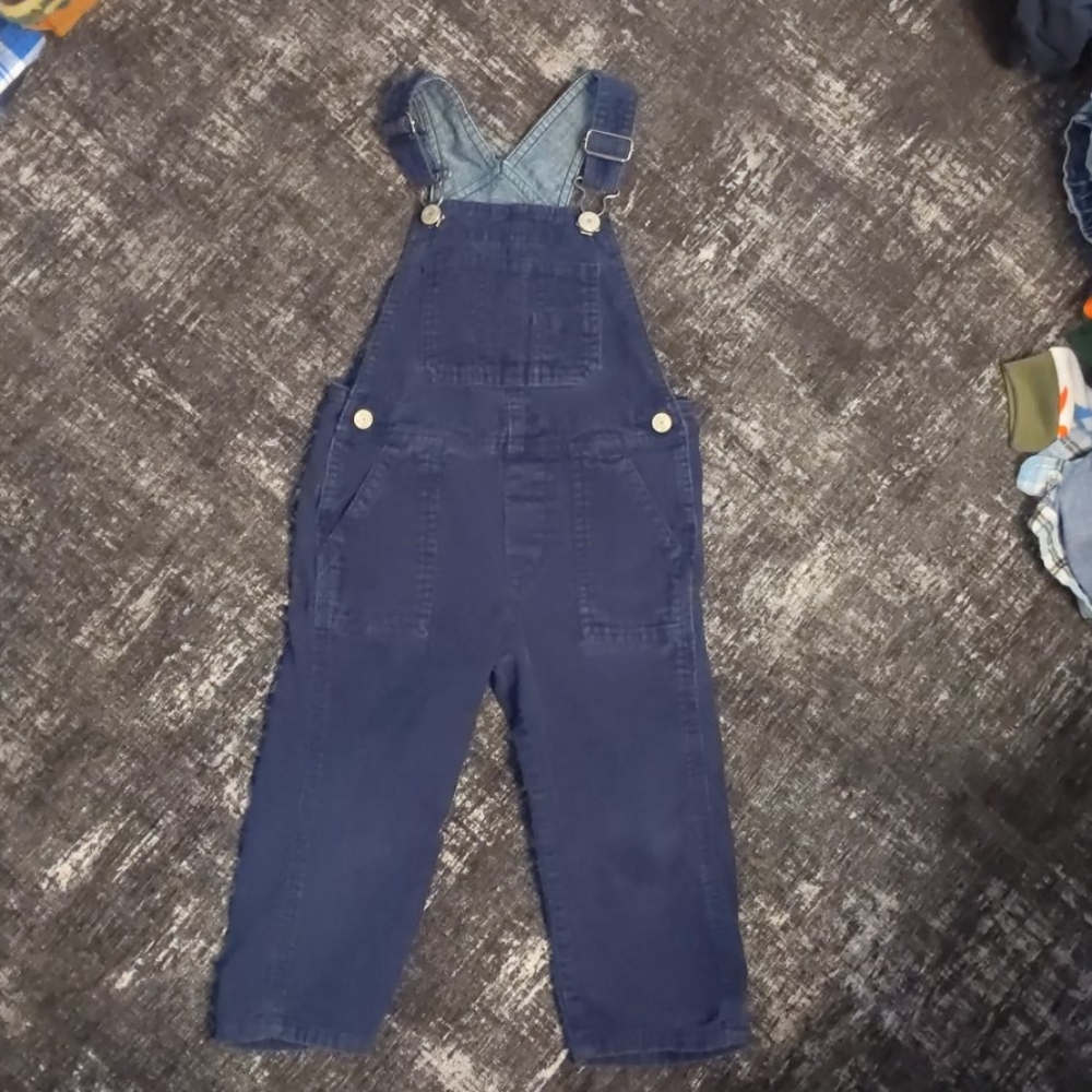 Blue corduroy overalls